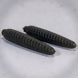 Vintage German Pine Cone Cuckoo Clock Weights Pair 15 oz